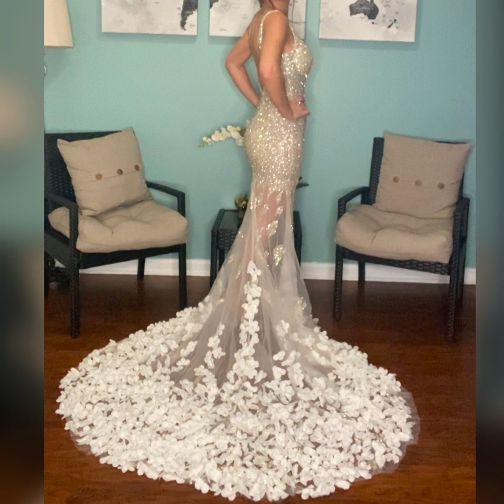 White pageant gown or prom dress